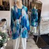 Personal Choice Blue Petals Long Two Piece Top